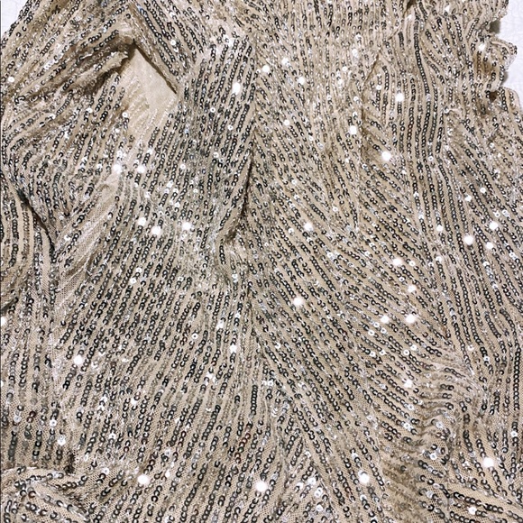 sequin high low ruffled dress. Worn once. - Picture 3 of 3